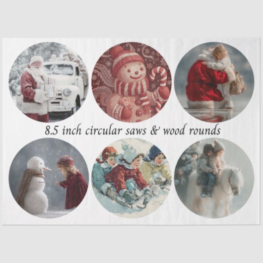 Decoupage Santa Circular Saw Designs 8.5"  薄葉紙 (正面)