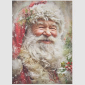 Decoupage Santa Claus Holly Red Coat 薄葉紙 (正面)