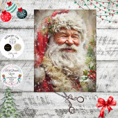 Decoupage Santa Claus Holly Red Coat 薄葉紙