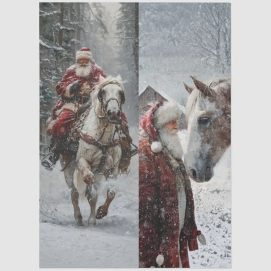 Decoupage Santa Horse 10x20 Projects  薄葉紙 (正面)