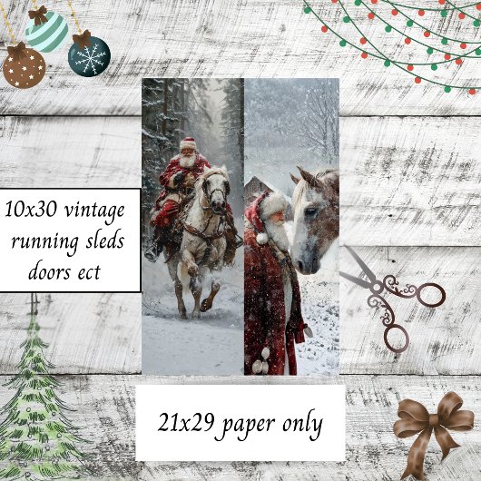 Decoupage Santa Horse 10x20 Projects  薄葉紙