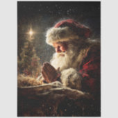 Decoupage Santa Praying True Meaning Christmas 薄葉紙 (正面)