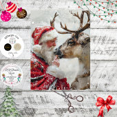 Decoupage Santa Reindeer "North Pole Whimsy" 薄葉紙