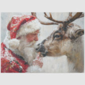 Decoupage Santa Rudolph Landscape North Pole  薄葉紙 (正面)