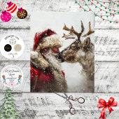 Decoupage Santa Rudolph Yuletide Magic  薄葉紙