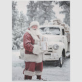 Decoupage Santa Snowy White Winter Wonderland  薄葉紙 (正面)