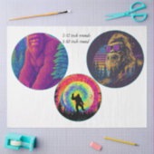 Decoupage Sasquatch 12 inch rounds & 10 inch round 薄葉紙 (クラフト)