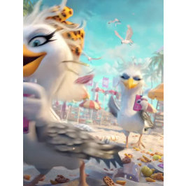 Decoupage Sassiest Trio Wacky Chicks On The Beach  薄葉紙