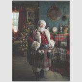 Decoupage Scottish Santa Claus Festive Holiday 薄葉紙 (正面)