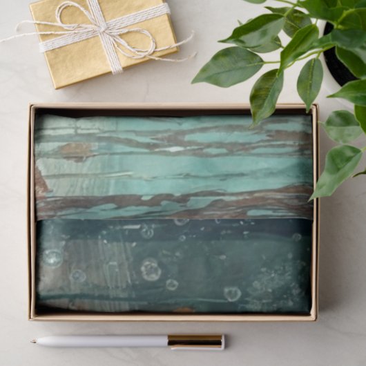 Decoupage Sea Turtle Coastal Nature Teals Greens  薄葉紙 (ギフト)