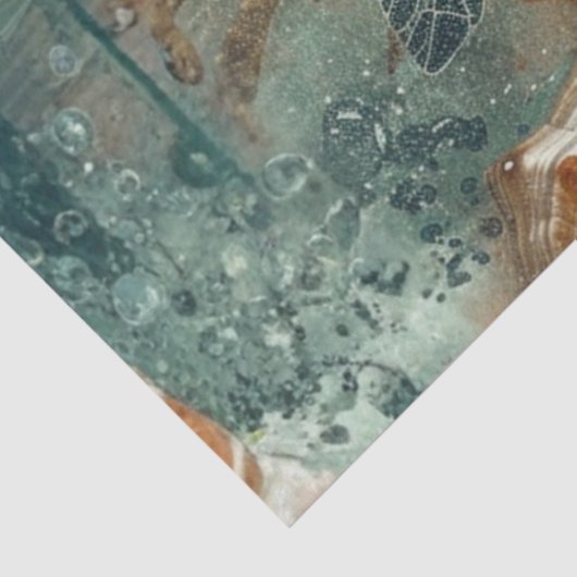 Decoupage Sea Turtle Coastal Nature Teals Greens  薄葉紙 (詳細)