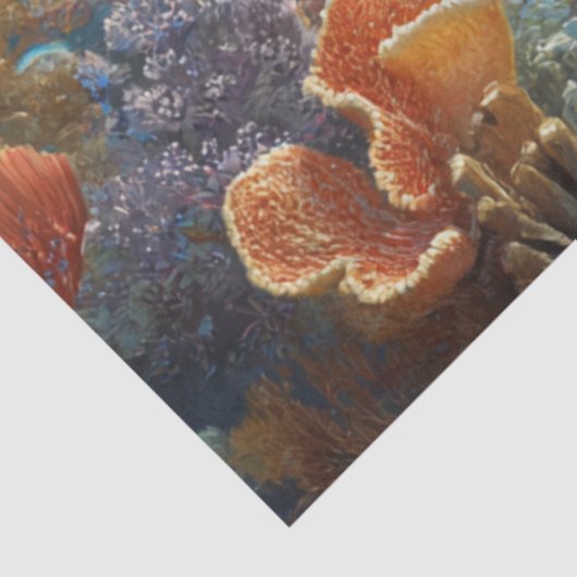 Decoupage Sea Turtle Coral Reef Wall Art 薄葉紙 (詳細)