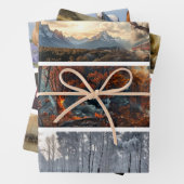 Decoupage Seasonal Trains 26x26 for Handsaws ラッピングペーパーシート (インサイチュ)