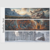 Decoupage Seasonal Trains 26x26 for Handsaws 薄葉紙 (正面)