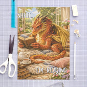 Decoupage Shhh… I’m Reading Cozy Reading Dragon 薄葉紙
