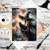 Decoupage Silver Haired Witch Glowing Artwork  薄葉紙