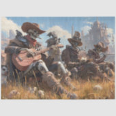 Decoupage Skeleton Cowboy Fur Feather Funk Band 薄葉紙 (正面)