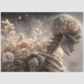 Decoupage Skeleton Floral Pink Silver  薄葉紙 (正面)