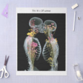 Decoupage Skeletons Kissing Fits 16x20 Canvas  薄葉紙 (クラフト)