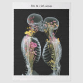 Decoupage Skeletons Kissing Fits 16x20 Canvas  薄葉紙 (正面)