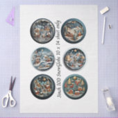 Decoupage Snow Globe Moulds Winter Village 3" 薄葉紙 (クラフト)