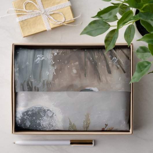 Decoupage Snowman with Pink Roses 薄葉紙 (ギフト)