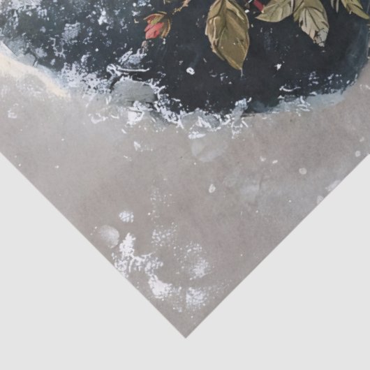 Decoupage Snowman with Pink Roses 薄葉紙 (詳細)