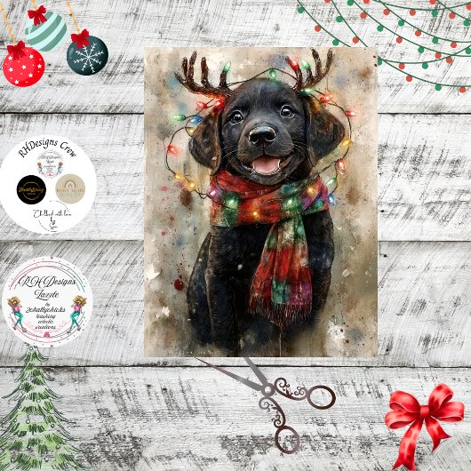 Decoupage Special Black Lab Pup Noah 薄葉紙