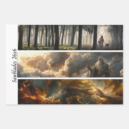 Decoupage Spiritual Journey 26x6 Handsaws  ラッピングペーパーシート (正面2)