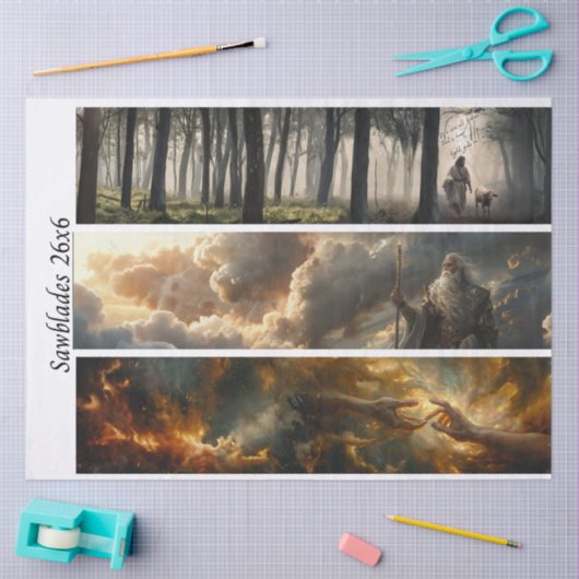 Decoupage Spiritual Journey 26x6 Handsaws 薄葉紙 (クラフト)