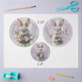 Decoupage Spring Lavender Rabbit Easter 12" Rounds 薄葉紙 (クラフト)