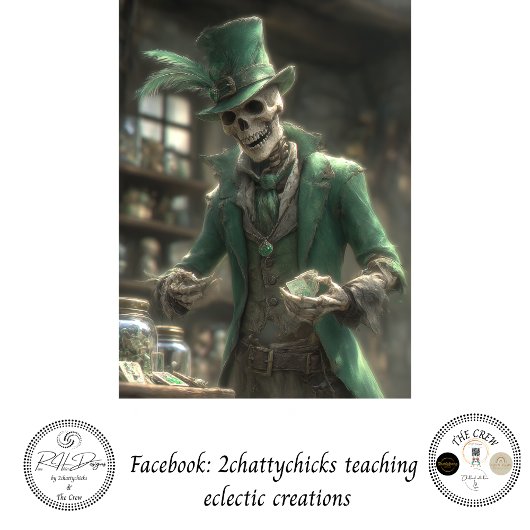 Decoupage St. Patrick's Apothecary Skeleton Decor 薄葉紙