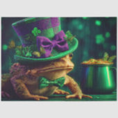 Decoupage St. Patrick's Day Frog Dressed Leprecha  薄葉紙 (正面)