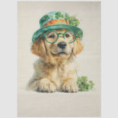 Decoupage St. Patrick's Day Golden Retriever  薄葉紙 (正面)