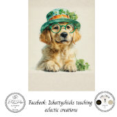 Decoupage St. Patrick's Day Golden Retriever 薄葉紙