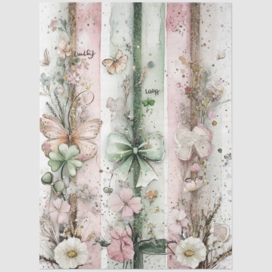 Decoupage St. Patrick's Day Pastel Panels  薄葉紙 (正面)