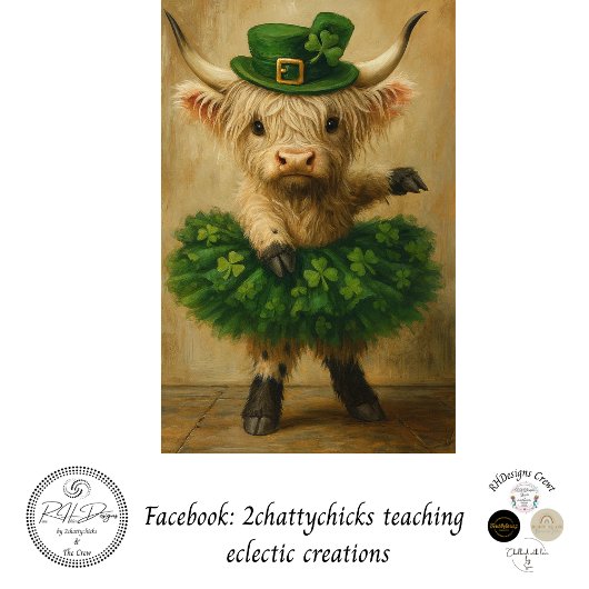 Decoupage St. Patrick's Highland Tutu Charm  薄葉紙