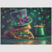 Decoupage St. Patrick's Irish Lucky Frog Pot Gold 薄葉紙 (正面)