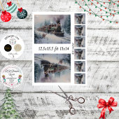 Decoupage Steam Engine Christmas Train Collage  薄葉紙