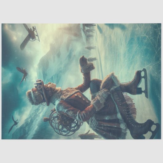 Decoupage Steampunk Fantasy Winter Messenger 薄葉紙 (正面)