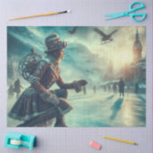 Decoupage Steampunk Fantasy Winter Messenger 薄葉紙 (クラフト)