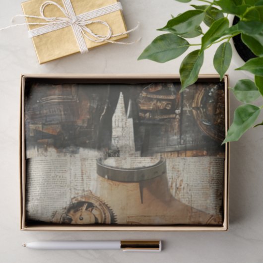 Decoupage Steampunk Gearwork Corset Mannequin  薄葉紙 (ギフト)