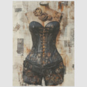 Decoupage Steampunk Gearwork Corset Mannequin  薄葉紙 (正面)