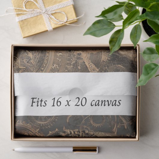 Decoupage Steampunk Gothic Skleton 16x20 Canvas 薄葉紙 (ギフト)