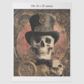 Decoupage Steampunk Gothic Skleton 16x20 Canvas 薄葉紙 (正面)