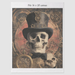 Decoupage Steampunk Gothic Skleton 16x20 Canvas 薄葉紙