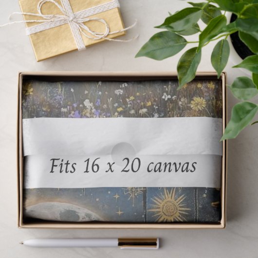 Decoupage Steampunk Highland Celestial Moon Canvas 薄葉紙 (ギフト)