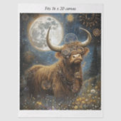 Decoupage Steampunk Highland Celestial Moon Canvas 薄葉紙 (正面)