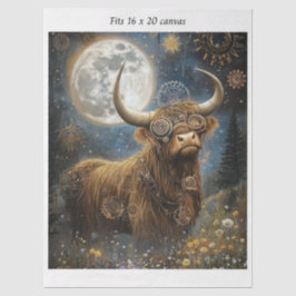 Decoupage Steampunk Highland Celestial Moon Canvas 薄葉紙