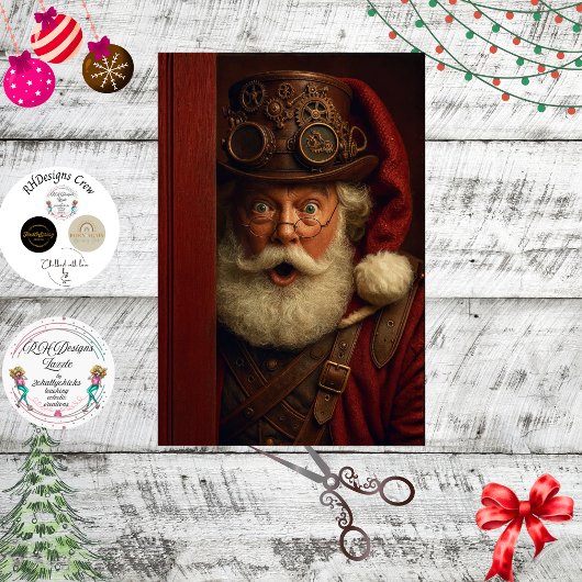 Decoupage Steampunk Santa Sneak Peek Gears Cheers 薄葉紙